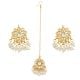Handcrafted Kundan Floral Pearl Maang Tikka Set